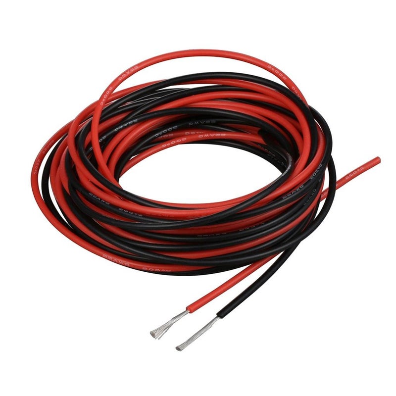 BNTECHGO سلك سيليكون BNTECHGO 22 قياس أحمر وأسود كل منهما 10 قدم مرن 22 AWG نحاس معزول مغطى بالقصدير - Image 1